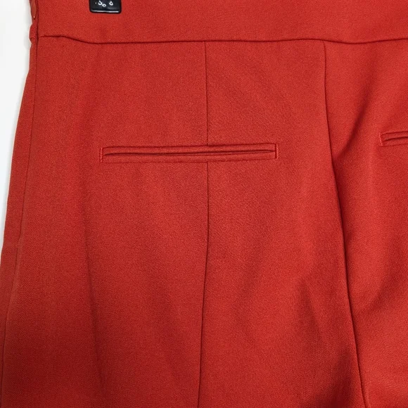Ann Taylor Women's Orangish Red Straight Leg Pants with Front Seam Size 6 - Picture 12 of 16